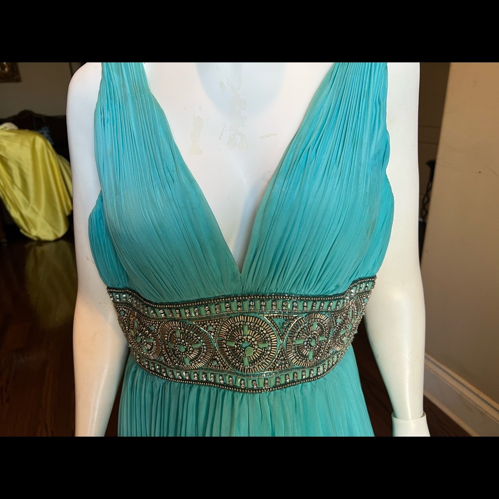 Sherri hill turquoise gown